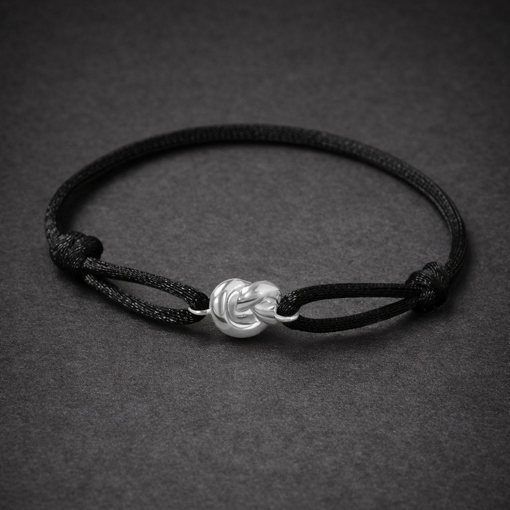 Black Silver Knot Bracelet