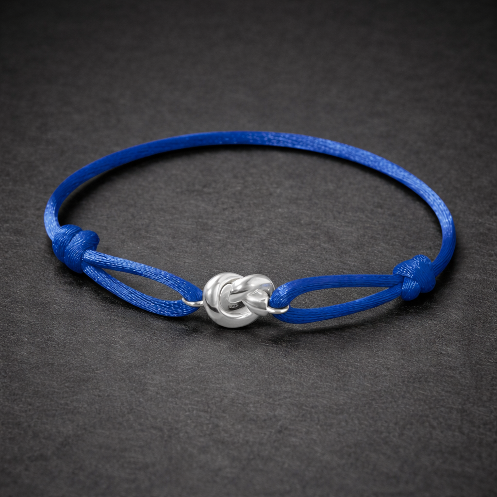 Navy Silver Knot Bracelet